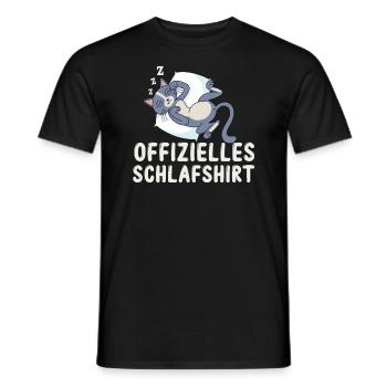Mein offizielles Schlafshirt mit Katzenbaby - Männer T-Shirt - Schwarz - Vorne - AI Model Male 178 light (178cm)