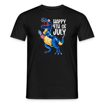 Dinosaur Independence Day USA Juillet - T-shirt homme - noir - Devant - AI Model Male 178 light (178cm)
