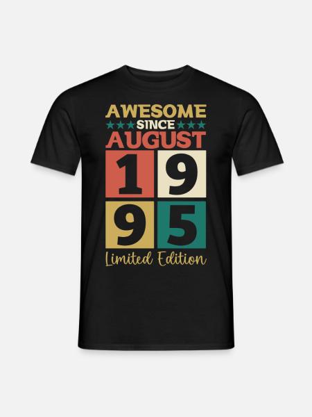 Awesome since August 1995 27. Geburtstag Geschenk - Männer T-Shirt - Schwarz