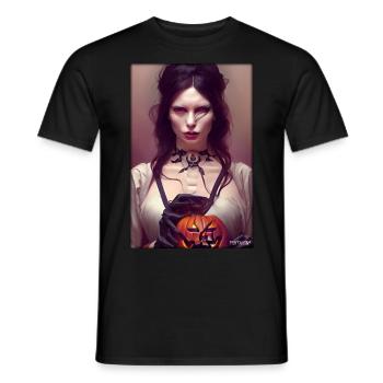 Halloween Witch Vampire Zombie Woman - Men's T-Shirt - black - Front - AI Model Male 178 light (178cm)