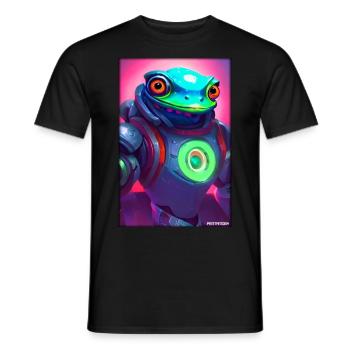 Space Frog Future Cyborg Robot - Men's T-Shirt - black - Front - AI Model Male 178 light (178cm)