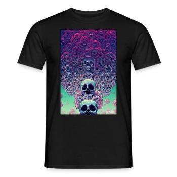 Totenschädel Blumen Rose Wolke - Männer T-Shirt - Schwarz - Vorne - AI Model Male 178 light (178cm)