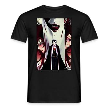 Manga Vampir Dracula Monster Halloween - Männer T-Shirt - Schwarz - Vorne - AI Model Male 178 light (178cm)