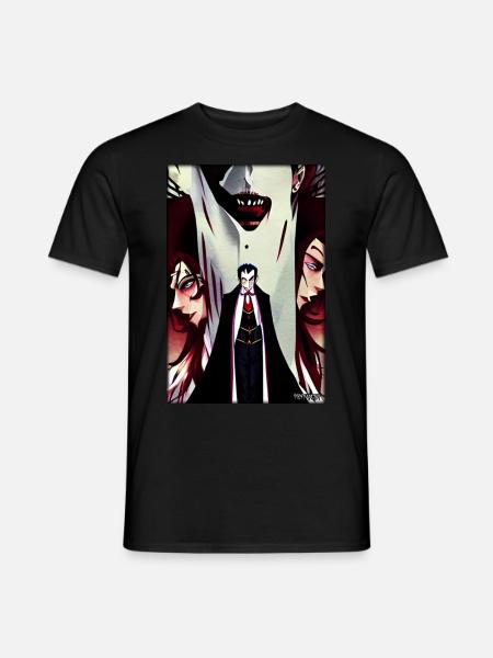 Manga Vampire Dracula Monster Halloween - Men's T-Shirt - black