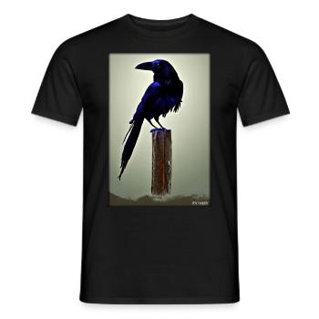 Mystisch Nacht blau Rabe Vogel - Männer T-Shirt - Schwarz - Vorne - AI Model Male 178 light (178cm)