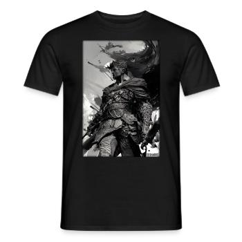 Warrior Sword Vintage Noir Blanc 3 - T-shirt homme - noir - Devant - AI Model Male 178 light (178cm)