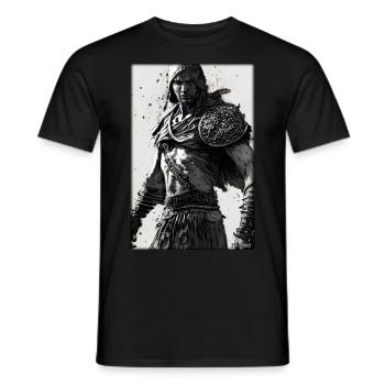 Warrior Sword Vintage Noir Blanc 1 - T-shirt homme - noir - Devant - AI Model Male 178 light (178cm)