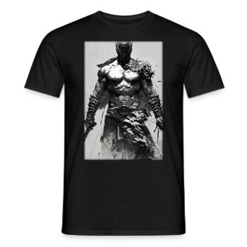 Krieger Schwert Vintage Schwarz Weiß 4 - Männer T-Shirt - Schwarz - Vorne - AI Model Male 178 light (178cm)
