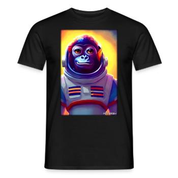 Monkey Animal Astronaute Espace Univers 5 - T-shirt homme - noir - Devant - AI Model Male 178 light (178cm)
