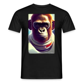 Monkey Animal Astronaute Espace Univers 2 - T-shirt homme - noir - Devant - AI Model Male 178 light (178cm)