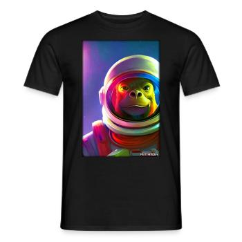 Singe Animal Astronaute Espace Univers 6 - T-shirt homme - noir - Devant - AI Model Male 178 light (178cm)