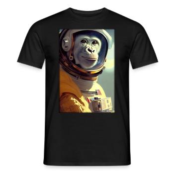 Singe Animal Astronaute Espace Univers 1 - T-shirt homme - noir - Devant - AI Model Male 178 light (178cm)