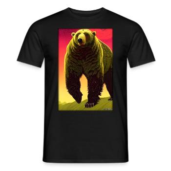 Bear Grizzly Bear Brown Bear Predator Wildlife Forest 1 - Men's T-Shirt - black - Front - AI Model Male 178 light (178cm)