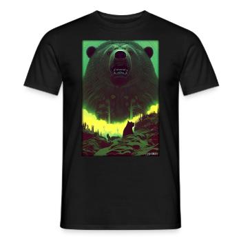 Bear Grizzly Bear Brown Bear Predator Wildlife Forest 2 - Men's T-Shirt - black - Front - AI Model Male 178 light (178cm)