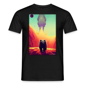 Bear Grizzly Bear Brown Bear Predator Wildlife Forest 3 - Men's T-Shirt - black - Front - AI Model Male 178 light (178cm)