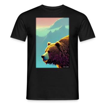 Bear Grizzly Bear Brown Bear Predator Wildlife Forest 4 - Men's T-Shirt - black - Front - AI Model Male 178 light (178cm)
