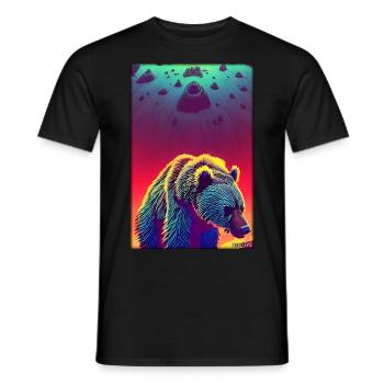 Bear Grizzly Bear Brown Bear Predator Wildlife Forest 5 - Men's T-Shirt - black - Front - AI Model Male 178 light (178cm)