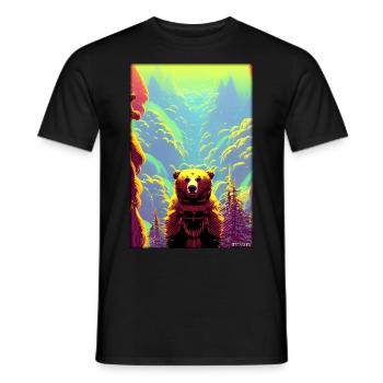 Bear Grizzly Bear Brown Bear Predator Wildlife Forest 7 - Men's T-Shirt - black - Front - AI Model Male 178 light (178cm)