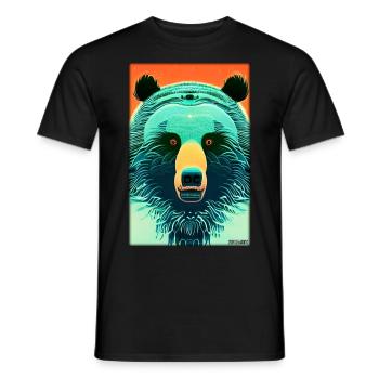 Bear Grizzly Bear Brown Bear Predator Wildlife Forest 6 - Men's T-Shirt - black - Front - AI Model Male 178 light (178cm)