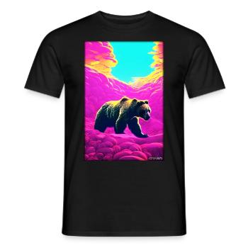 Bear Grizzly Bear Brown Bear Predator Wildlife Forest 10 - Men's T-Shirt - black - Front - AI Model Male 178 light (178cm)