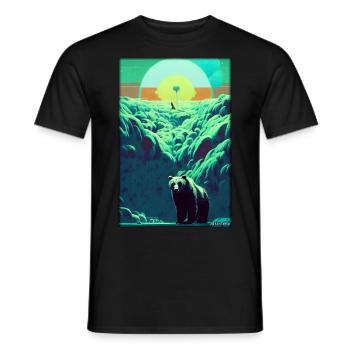 Bear Grizzly Bear Brown Bear Predator Wildlife Forest 8 - Men's T-Shirt - black - Front - AI Model Male 178 light (178cm)