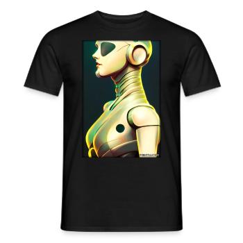 Robot Woman Future Cyborg Machine Technology - Men's T-Shirt - black - Front - AI Model Male 178 light (178cm)