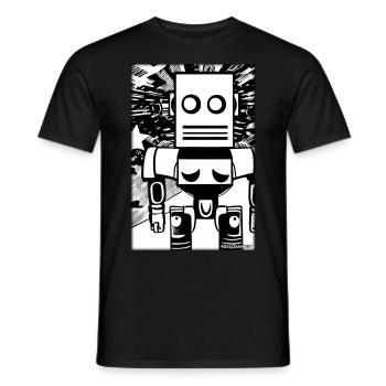 Roboter Comic Zukunft Cyborg Maschine Technik - Männer T-Shirt - Schwarz - Vorne - AI Model Male 178 light (178cm)