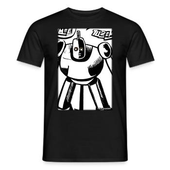 Roboter Comic Zukunft Cyborg Maschine Technik - Männer T-Shirt - Schwarz - Vorne - AI Model Male 178 light (178cm)