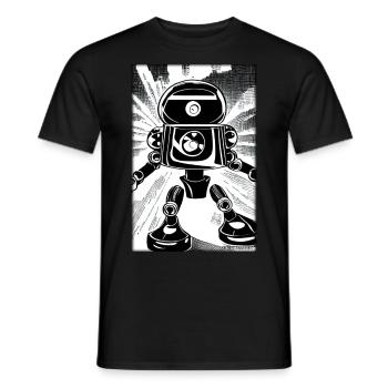 Roboter Comic Zukunft Cyborg Maschine Technik - Männer T-Shirt - Schwarz - Vorne - AI Model Male 178 light (178cm)