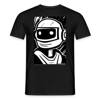 Roboter Comic Zukunft Cyborg Maschine Technik - Männer T-Shirt - Schwarz - Vorne - AI Model Male 178 light (178cm)
