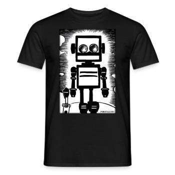 Roboter Comic Zukunft Cyborg Maschine Technik - Männer T-Shirt - Schwarz - Vorne - AI Model Male 178 light (178cm)