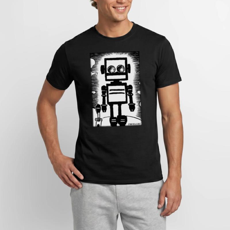 Robot Comic Future Cyborg Machine Technology T-shirt homme