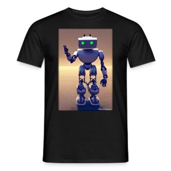 Robot Future Technology Science Android - T-shirt homme - noir - Devant - AI Model Male 178 light (178cm)