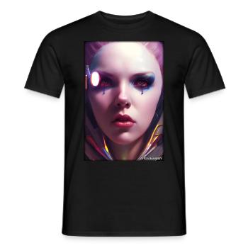 Cyber Goth Woman Future Technology Science - Men's T-Shirt - black - Front - AI Model Male 178 light (178cm)