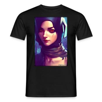 Cyber Goth Woman Future Technology Science - Men's T-Shirt - black - Front - AI Model Male 178 light (178cm)
