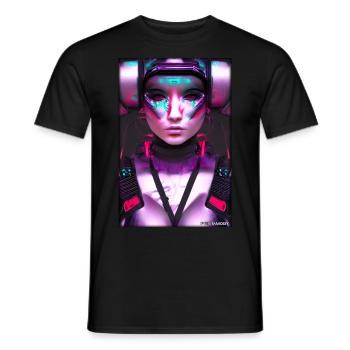 Cyber Goth Woman Future Technology Science - Men's T-Shirt - black - Front - AI Model Male 178 light (178cm)