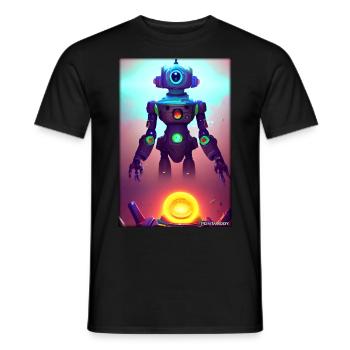 Robot Future Science Sci-Fi Machine - Men's T-Shirt - black - Front - AI Model Male 178 light (178cm)