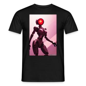 Robot Future Science Sci-Fi Machine - Men's T-Shirt - black - Front - AI Model Male 178 light (178cm)