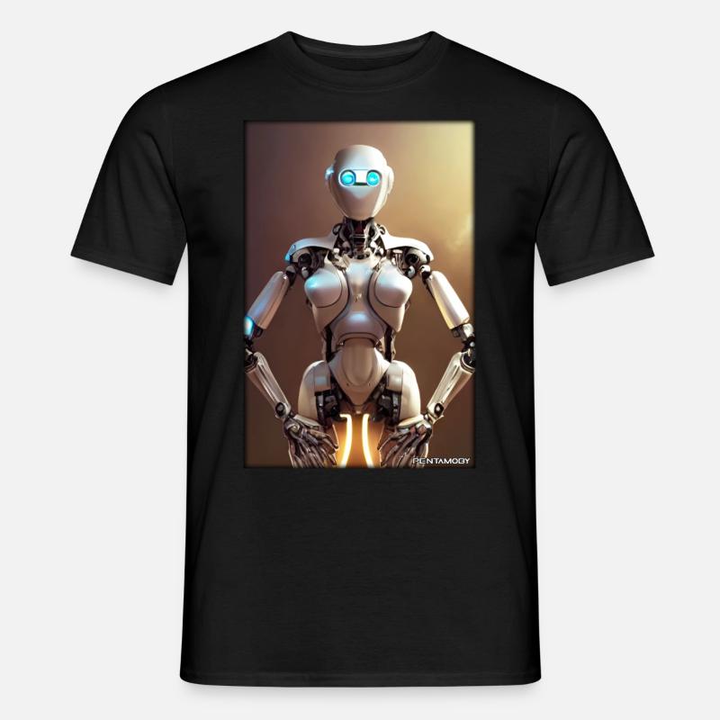 Robot Future Science Sci-Fi Machine - Men’s T-shirt - black