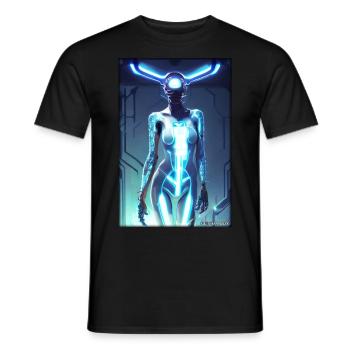 Roboter Zukunft Wissenschaft Sci-Fi Maschine - Männer T-Shirt - Schwarz - Vorne - AI Model Male 178 light (178cm)