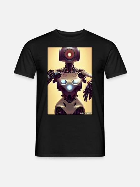 Robot Future Science Sci-Fi Machine - Men's T-Shirt - black