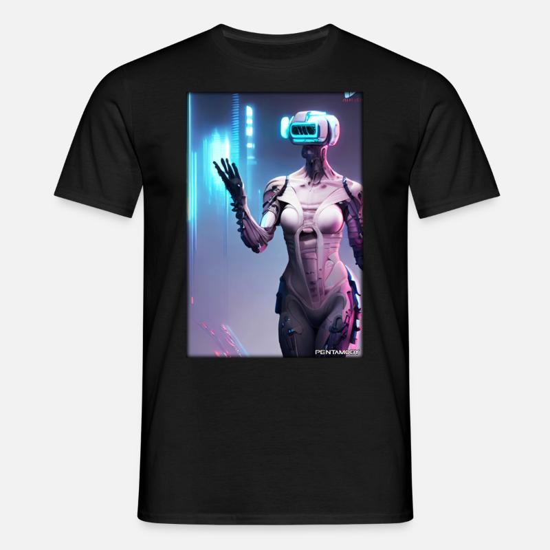 Robot Future Science Sci-Fi Machine - Men's T-Shirt - black