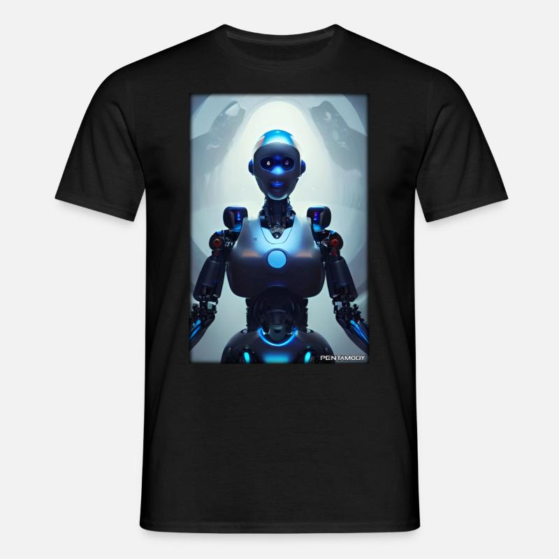 Robot Future Science Sci-Fi Machine - Men's T-Shirt - black