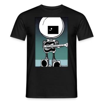 Roboter Gitarre Gitarrist Zukunft Musik Comic - Männer T-Shirt - Schwarz - Vorne - AI Model Male 178 light (178cm)