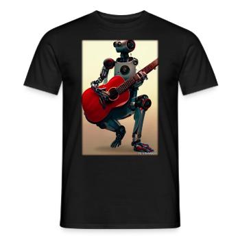 Roboter Gitarre Gitarrist Zukunft Musik Musiker - Männer T-Shirt - Schwarz - Vorne - AI Model Male 178 light (178cm)
