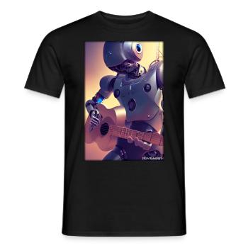 Roboter Gitarre Gitarrist Zukunft Musik Musiker - Männer T-Shirt - Schwarz - Vorne - AI Model Male 178 light (178cm)