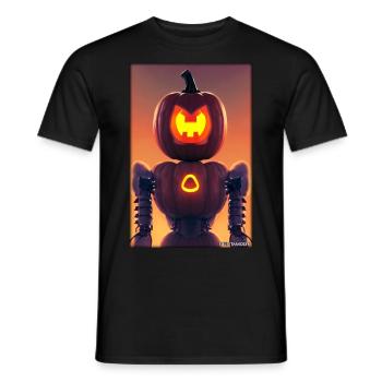 Robots Halloween Future Technology Science - Men's T-Shirt - black - Front - AI Model Male 178 light (178cm)