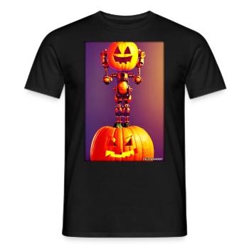 Robots Halloween Future Technology Science - Men's T-Shirt - black - Front - AI Model Male 178 light (178cm)