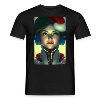 Robots Christmas Future Technology Science - Men's T-Shirt - black - Front - AI Model Male 178 light (178cm)