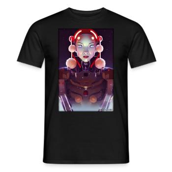 Robots Christmas Future Technology Science - Men's T-Shirt - black - Front - AI Model Male 178 light (178cm)